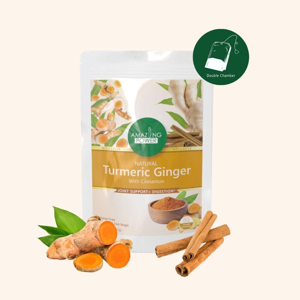 Turmeric Ginger Cinnamon Tea Bags Premium Herbal Blend for Wellness Detox Main image