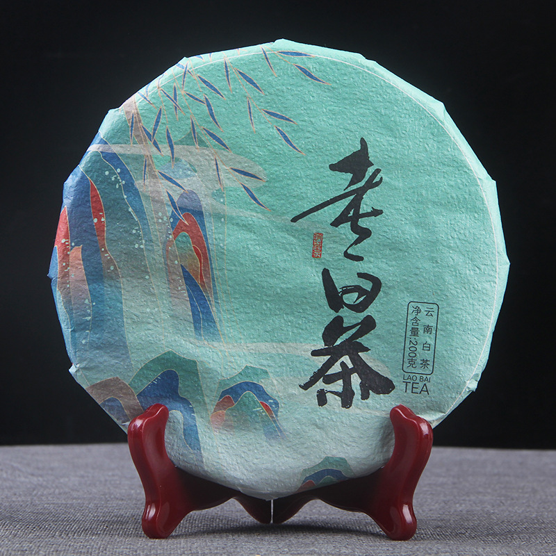 200g Old White Tea Ancient Tree Tea Cake Yunnan Yiwu Organic Spring Tea