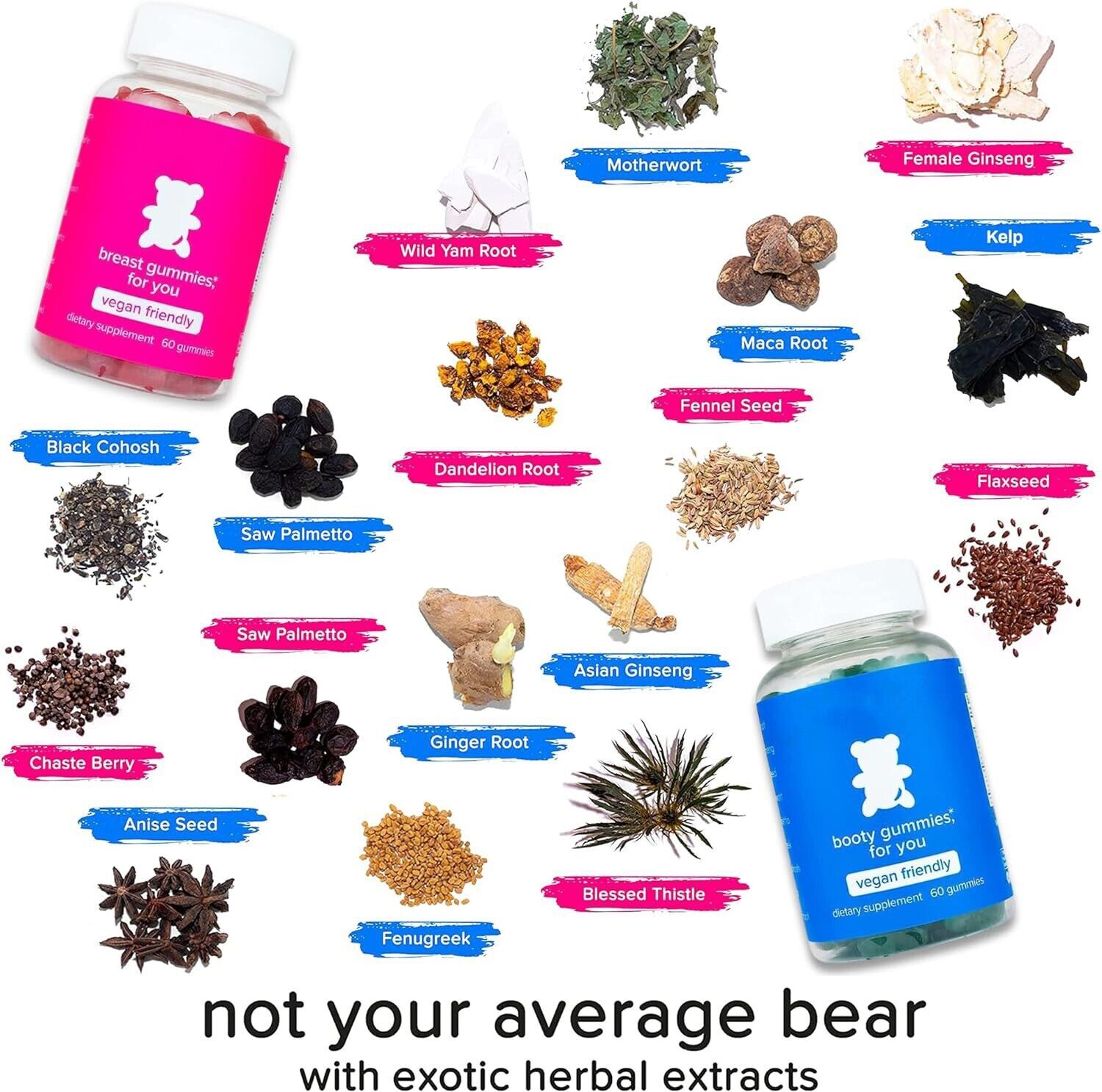 Booty Gummies Hip Big Butt Enhancement Buttock Natural Herbal Gummies~