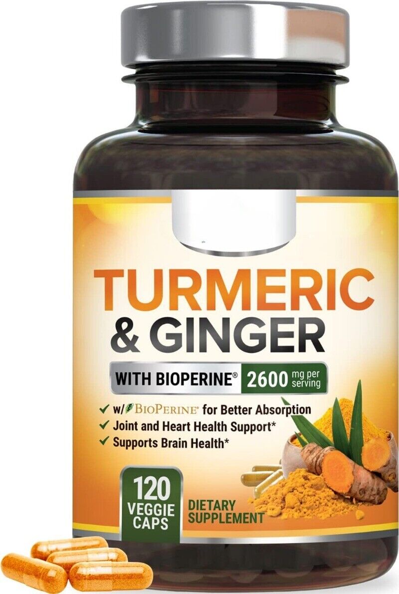 Turmeric Curcumin with Ginger - 95% Curcuminoids 2600mg Max potency w BioPerine Secondary image