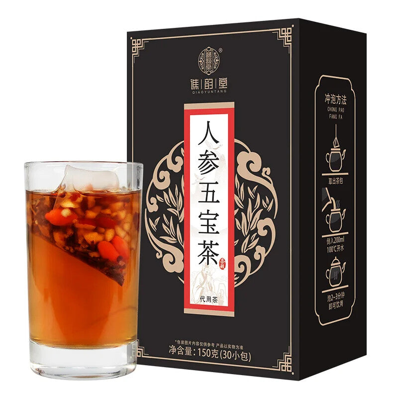 Ginseng Five Treasure Tea 150g/30 Bags Healthy Herb Tea Bag
