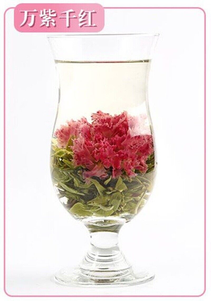 Wan zi qian hong Blooming Tea Silver Needle Marigold Jasmine Globe 20pcs Secondary image