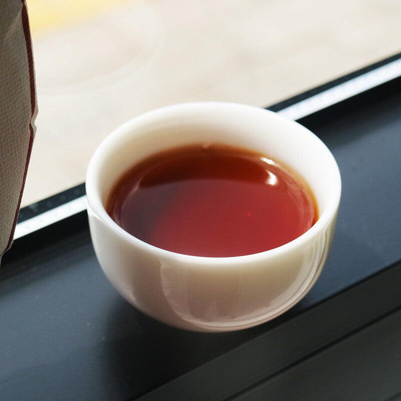 357g Old Man'e Pu'er Tea Cooked Tea Cake Menghai Brown Mountain Qizi Cake