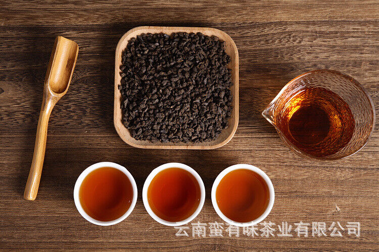 HelloYoung 500g Yunnan Pu'er Tea Menghai Nuoxiang Ripe Tea Fossil Crushed Silver (No. C3)