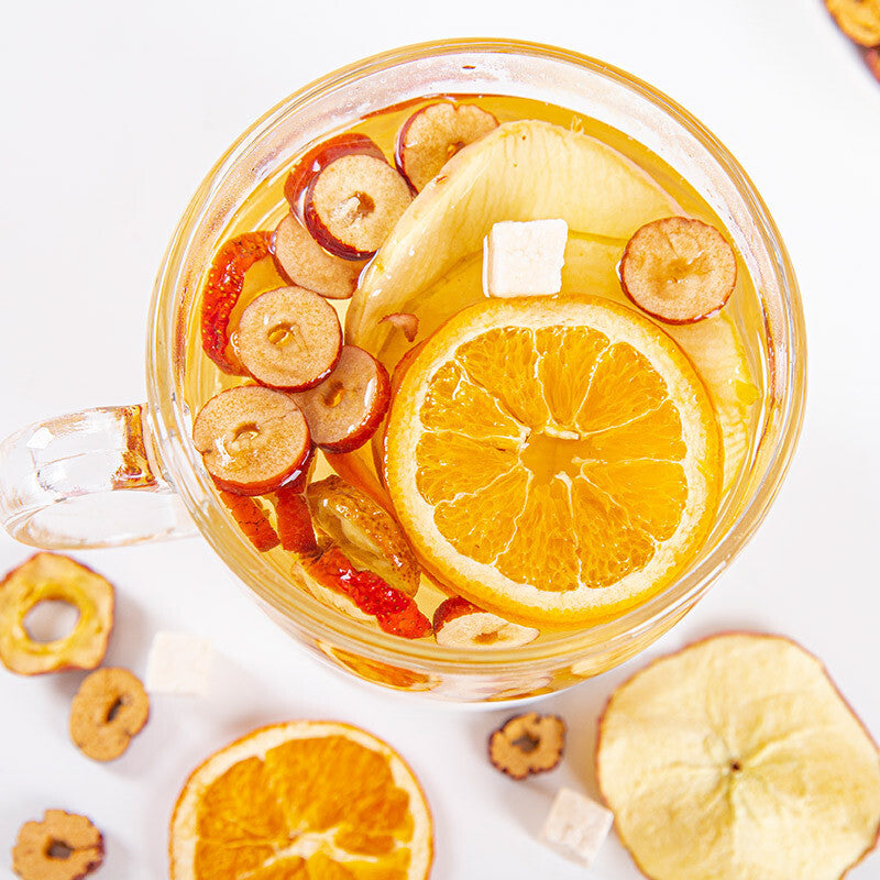 Apple Hawthorn Poria Herbal Tea Dried Fruit Slices Natural Blend Orange Peel