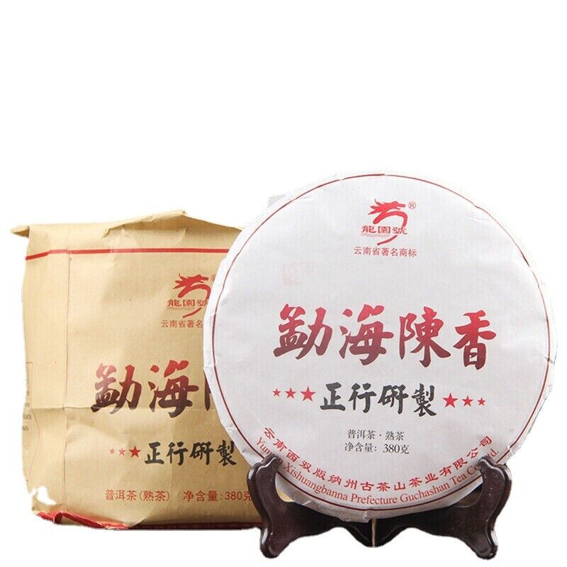 HelloYoung TeaPu'er Tea Cake Chinese Cooked Pu-erh Black Tea Natural 380g Menghai Big Tree