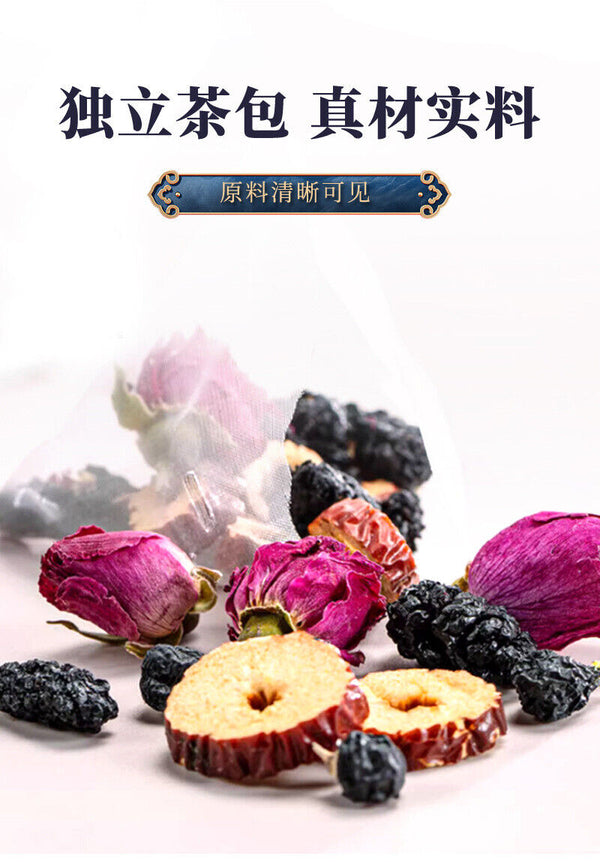 Black Goji Mulberry Rose Pyramid Tea Bags | Beauty & Health