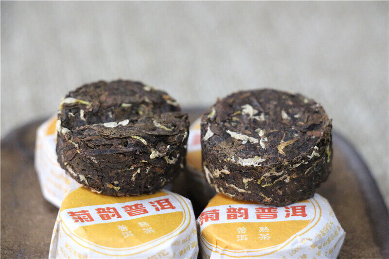 HelloYoung 500G 7gMini Chrysanthemum Pu-erh Ripe Tea Yunnan Chrysanthemum Pu-erh Round Cake