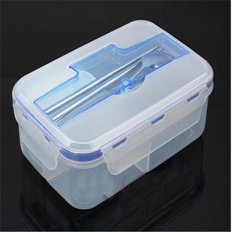 Plastic Clear Tableware Buckle LunchBox Can Microwave Oven Bento Dinnerware Nice