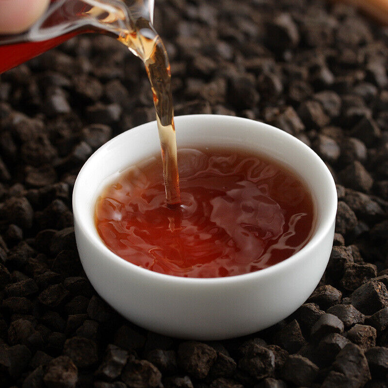 HelloYoung 500g Yunnan Pu'er Ripe Tea 09 Menghai Nuoxiang Tea Fossil New C1 Crushed Silver
