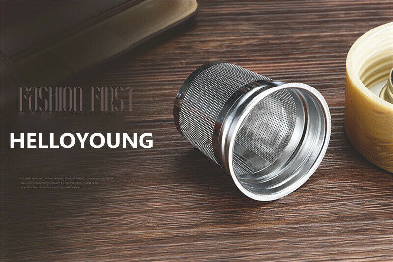 Portable Glass Tea Water Bottle Stainless Steel Filter Bottle Tumbler Drinkware