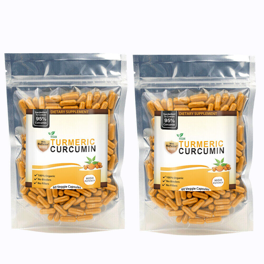 TURMERIC BLACK PEPPER 95% CURCUMIN TUMERIC 2600mg EXTRACT CAPSULES ANTIOXIDANT