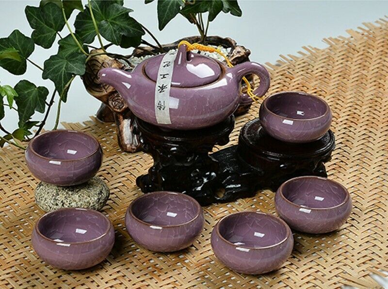 7 Pcs Drinkware Gifts  Dehua Colorful Cup Ceramic Tea Set China Kung Fu Tea Cup