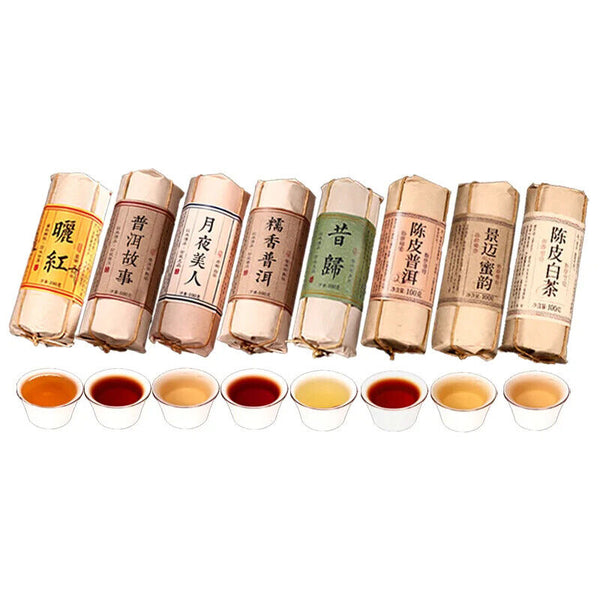 8 Flavors Yunnan Black Tea Yunnan Puer White Tea 100 Gram Each Small Packing