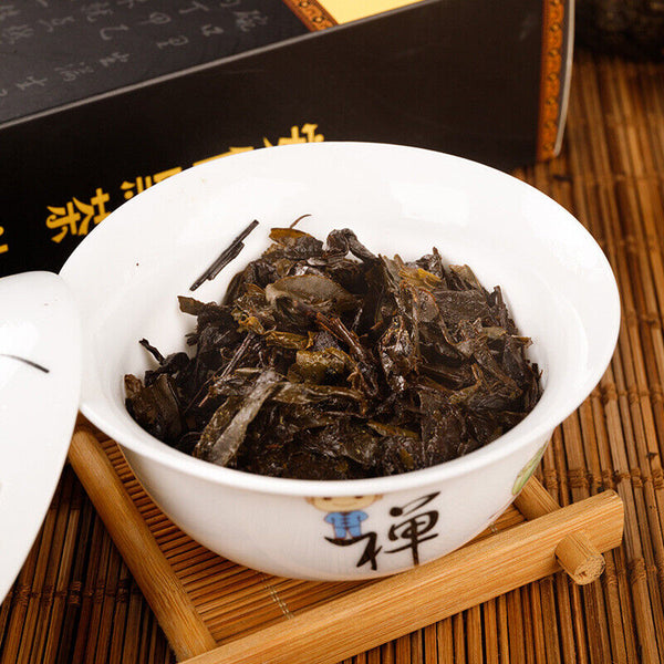 HelloYoung 1kg Hunan  Anhua black tea hand-built por tea brick golden flower black tea