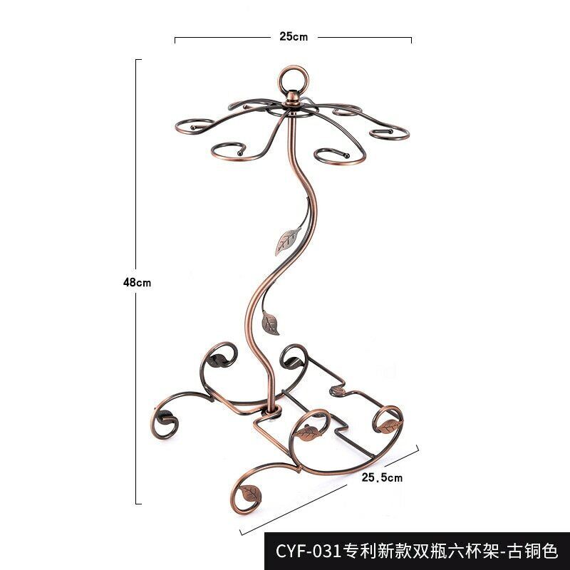 Stand Hanging Glasses Rack Bottle Holder Iron Wire Maple Leaf Hollow Wine Rack