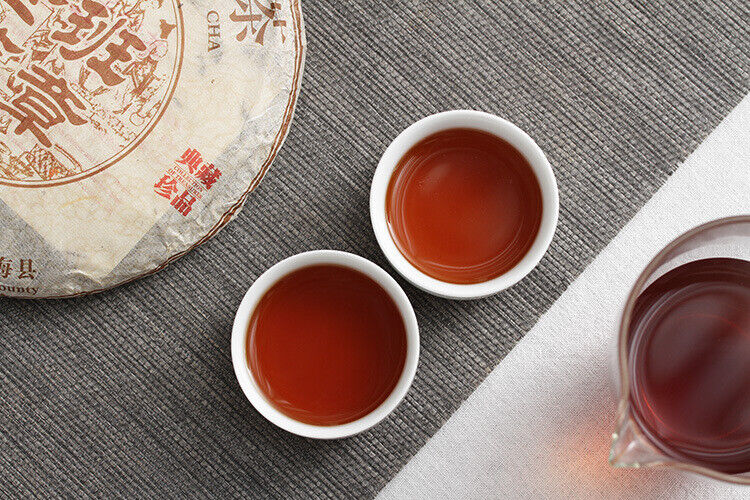 HelloYoung 357g Yunnan Pu'er Tea Banzhang Golden Buds Pu'er Ripe Cake Seven Seeds Cake Tea