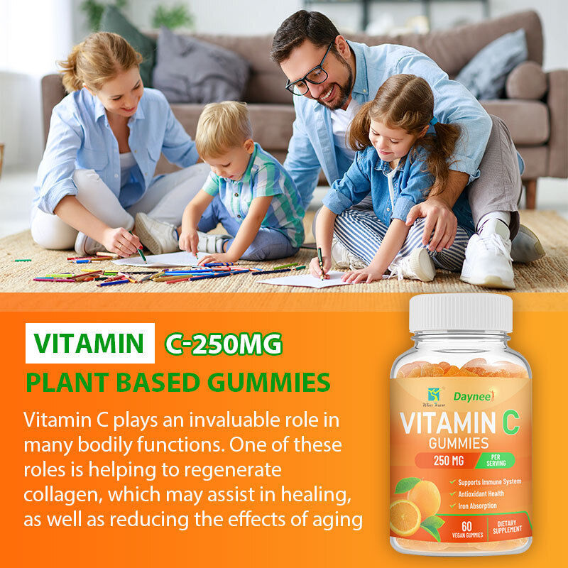 Vitamin C Vegan Gummies Natural Orange 60 Vegan Capsules Secondary image