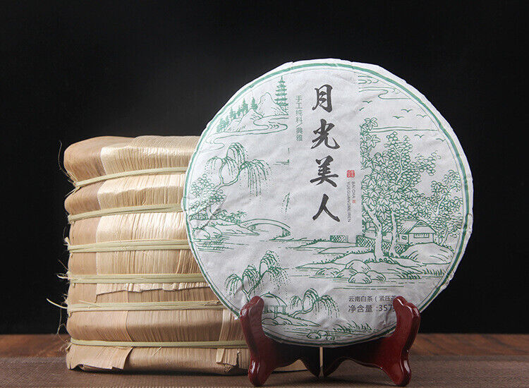 HelloYoung 357g Yunnan Tea Puerh Tea Moonlight White Cake Jingmai Mountain Arborvitae