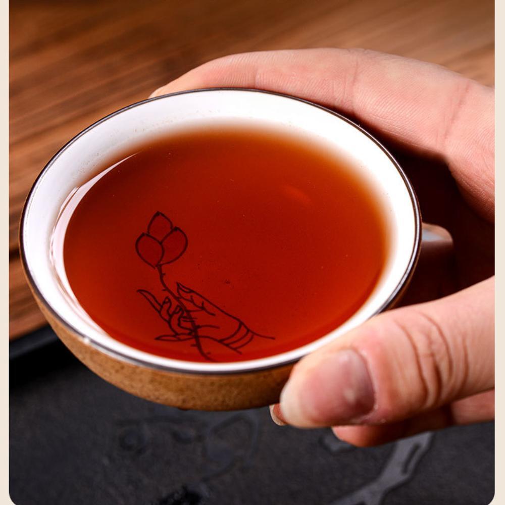 200g Aged Fragrant Grain Tea Yunnan Ancient Tree Ripe Pu-erh Tea Qizi Cake