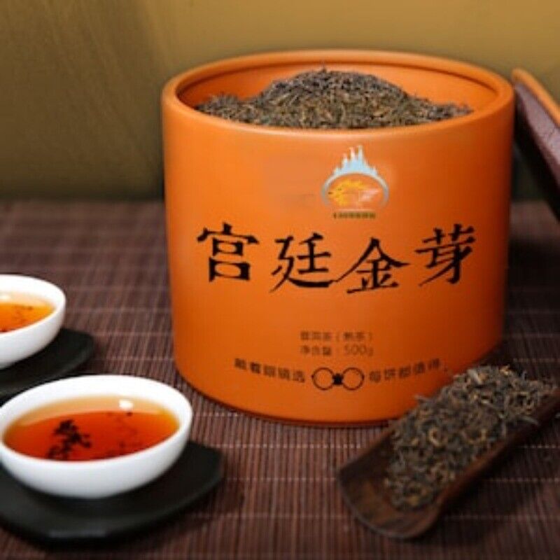 HELLOYUNG TEA -[Puerh] Ripe Puerh Tea Premium Palace Golden Buds Canned 500g Main image