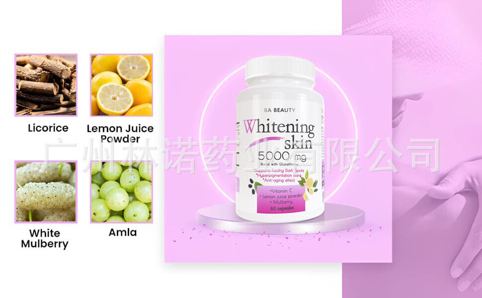 Easy toabsorb Whitening Skin 5000mg capsule|L-GLUTATHIONE PILLS-60/120caps