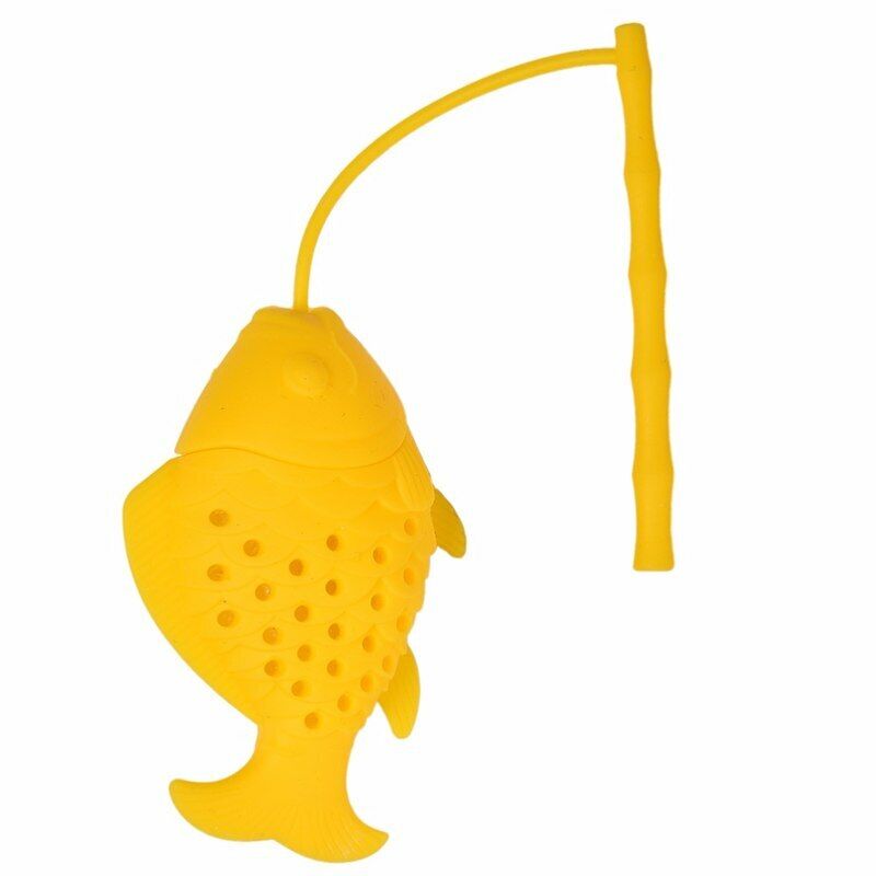 Handle Tea Infuser Fish Silicone Loose Leaf Tea Filter Strainer Diffuser TeaTool