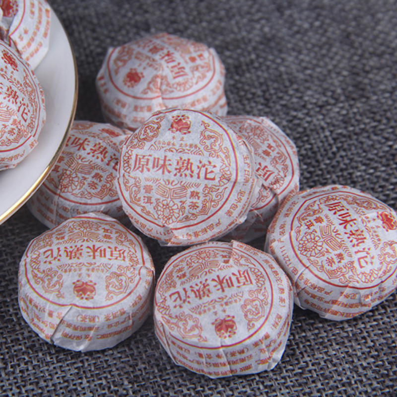 HelloYoung 500g Yunnan Menghai Pu-erh Tea Ripe Tea Mini Small Tuo Original Mellow Tea