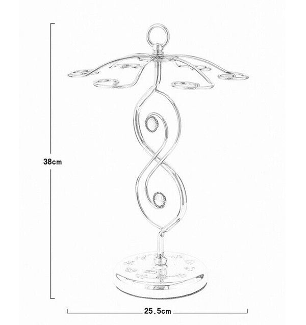 Red Wine Rack Standing with 6 Hooks Kitchen Decor New Nordic Style Goblet Holder