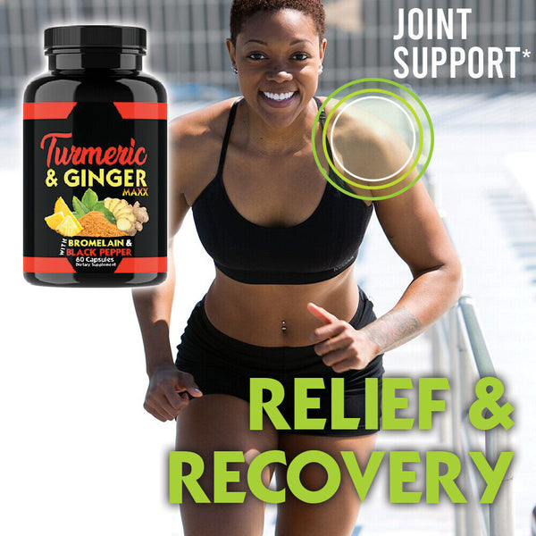 Turmeric Curcumin with Ginger + Black Pepper Joint Pain Maxx Strength Capsules
