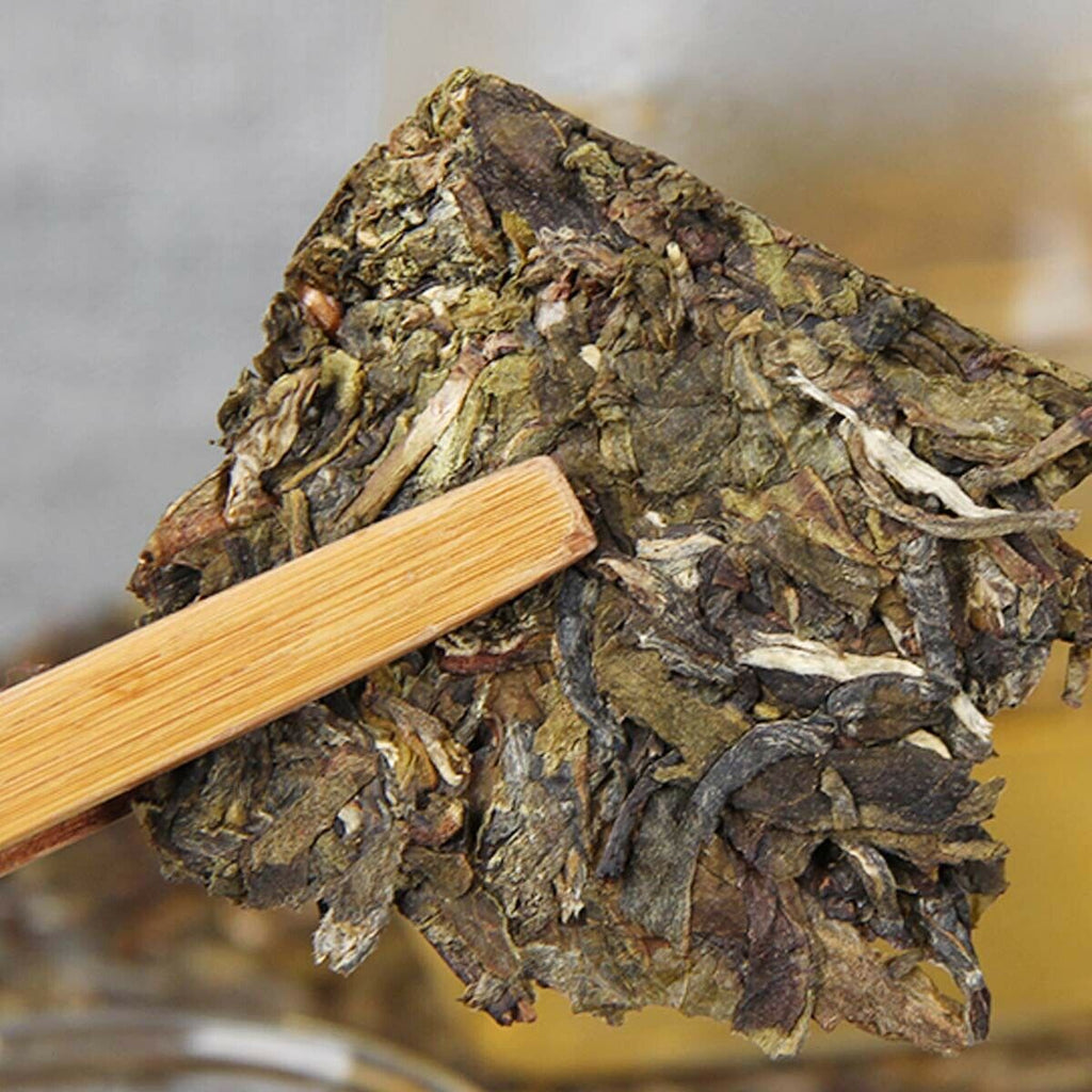 HelloYoung Puerh Raw Tea Brick 500g Golden Leaf Bingdao Ancient Tree Candy Sweet Tea Yunnan