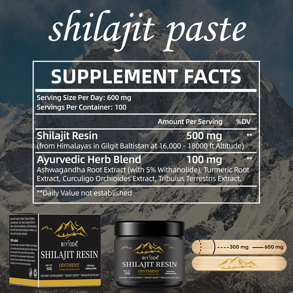 Himalayan Shilajit Resin, 50g 100% Pure, Lab Tested, Safest & Highest Potency