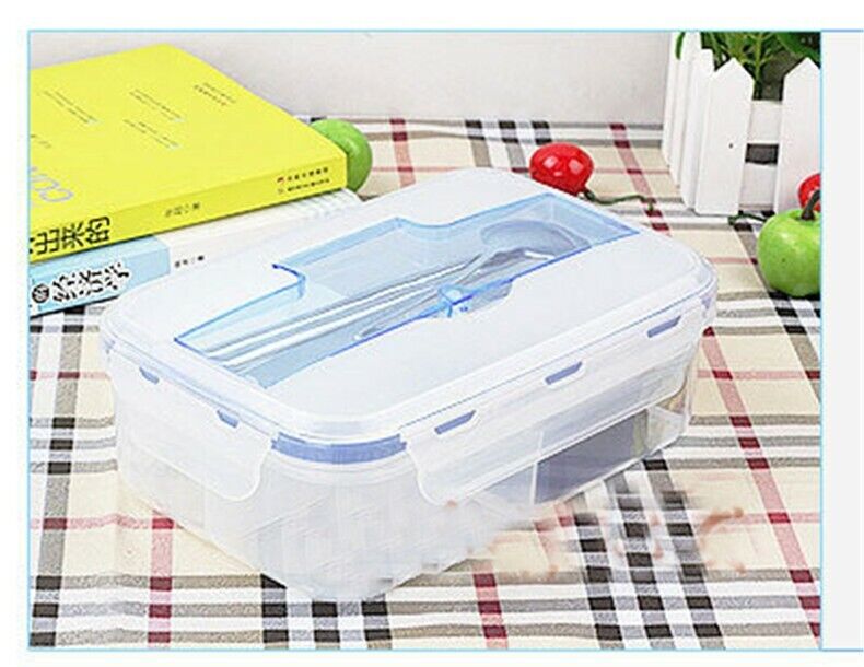 Plastic Clear Tableware Buckle LunchBox Can Microwave Oven Bento Dinnerware Nice