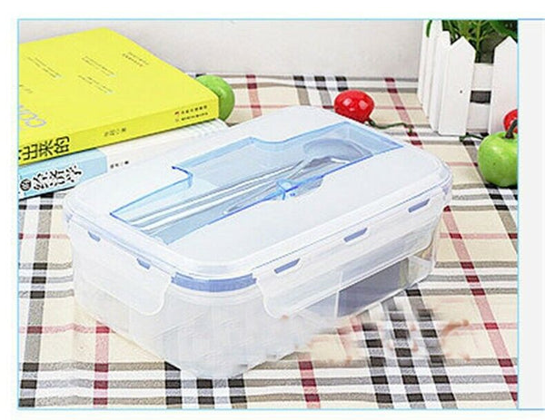 Plastic Clear Tableware Buckle LunchBox Can Microwave Oven Bento Dinnerware Nice