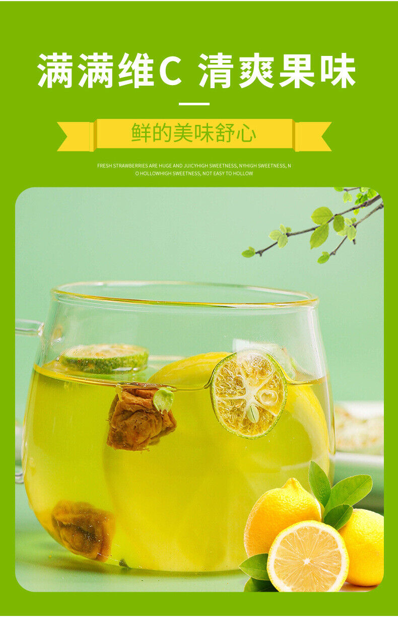 Summer Cold Brew Tea: Plum, Green Orange, Lemon with Freeze-Dried Fruits