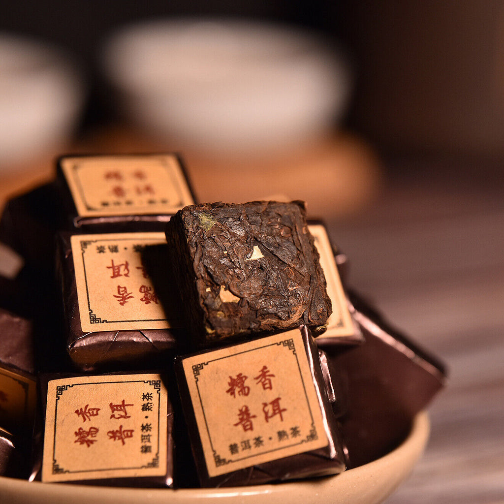 HelloYoung Yunnan Pu'er glutinous rice fragrant leaves mini cuo tea small square brick  tea
