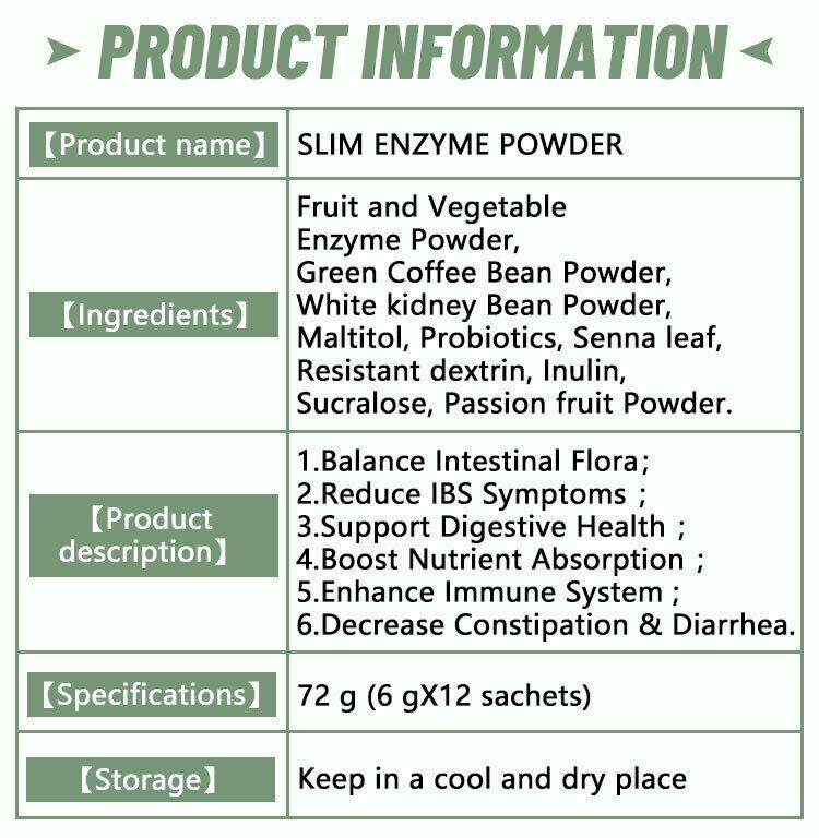 Slim Enzyme Juice Powder Fruit and Vegetable Senna Leaf 60 Tablets