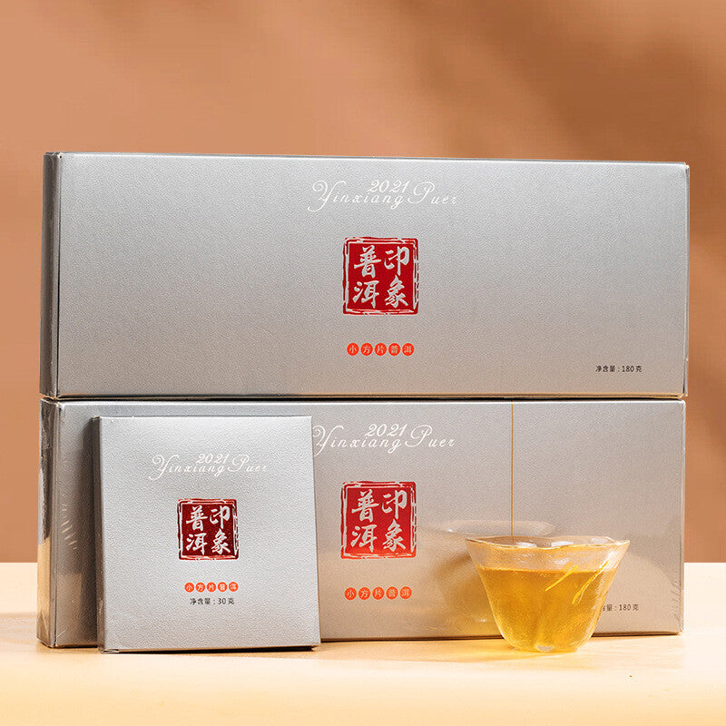 Puerh Raw Tea Smoking Stick Packed Small Square Tea Menghai Ancient Trees 180g Main image