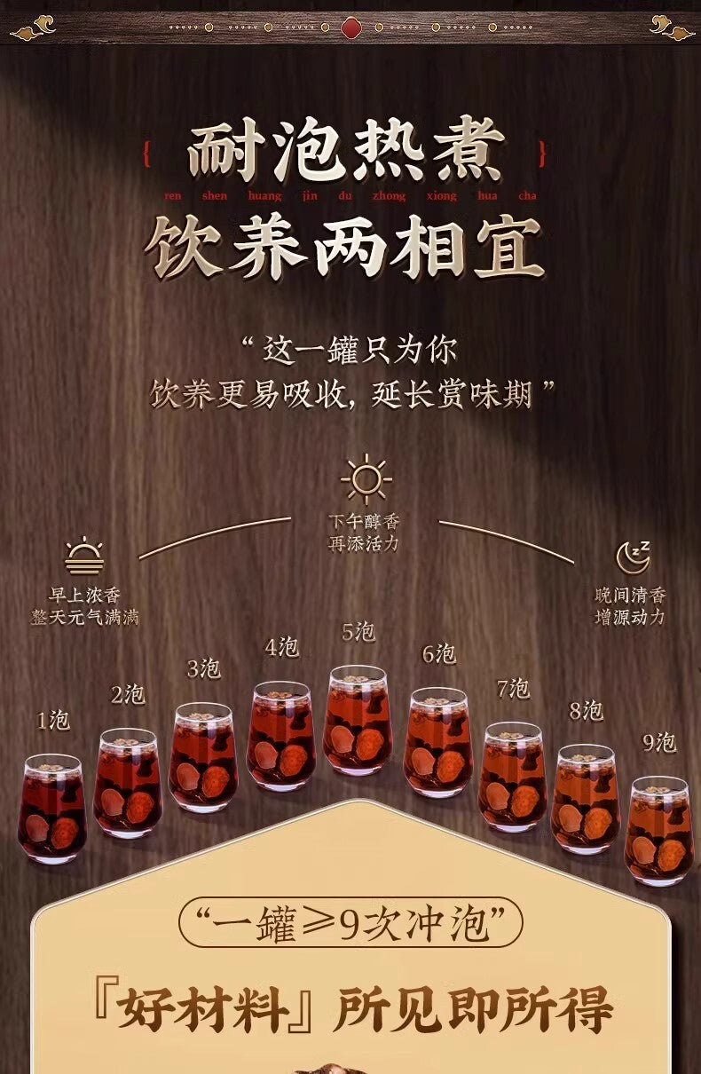 225g Beijing Tongrentang Ginseng Huangjing Eucommia Ulmoides Male Flower Tea