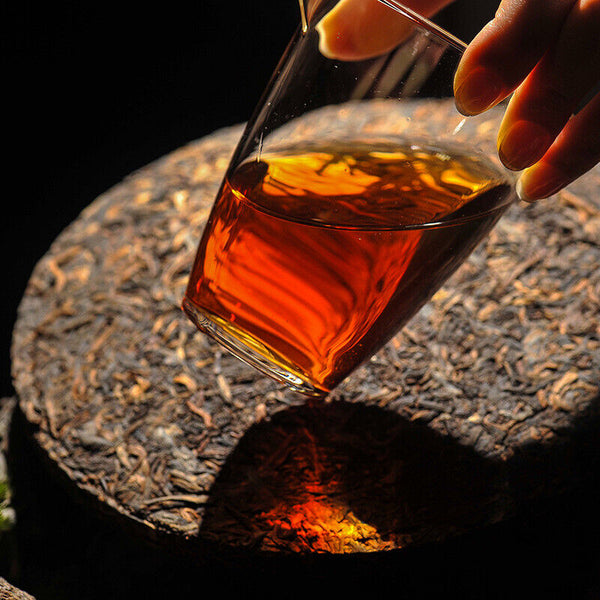 HelloYoung 357g Brown Mountain Ancient Tree Ripe Tea Cake Yunnan Pu'er Ripe Tea