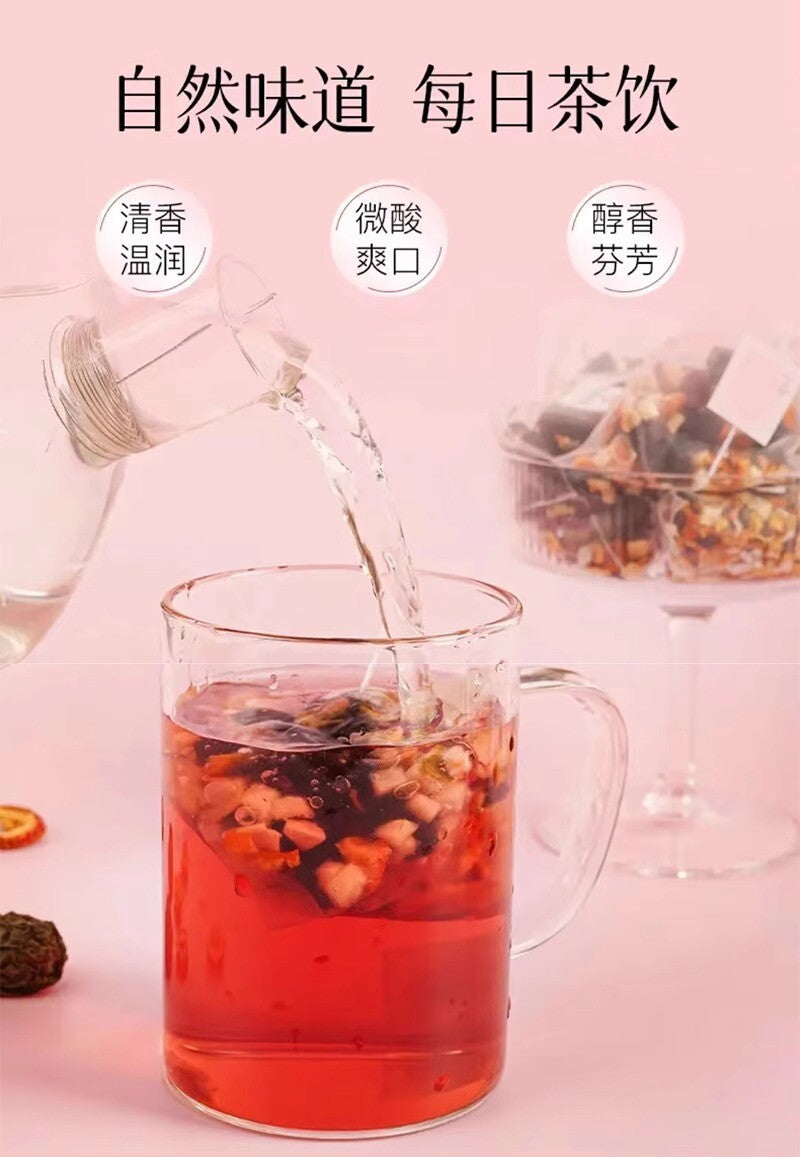 Plum, Hawthorn, Poria, Apple, Rose, Mulberry, Dried Tangerine Peel Fruit Tea