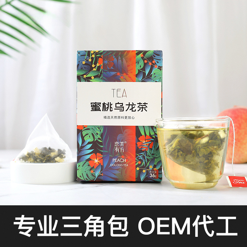 Cold Soaked Tea White Peach Oolong Honey Peach Flower Fruit Tea Triangle Bag