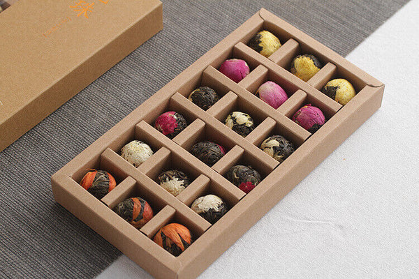 Puer Longzhu 18pcs Raw Tea Rose Jasmine Peony 6 Flavors Combination Flower Tea
