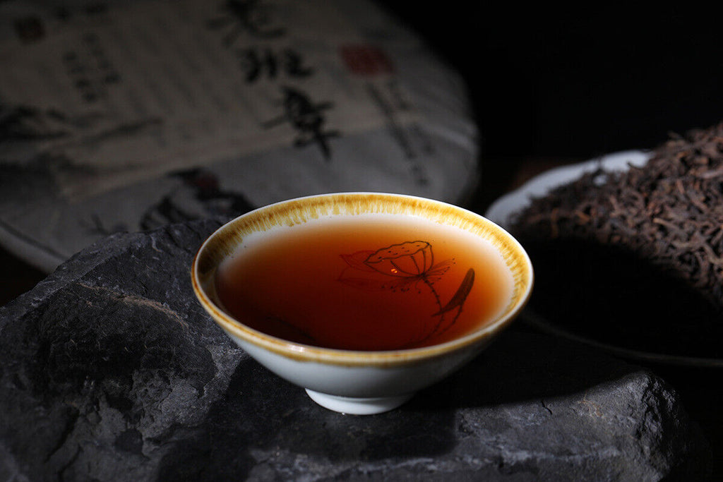 HelloYoung 357g Yunnan OldPanzhang Puerh Ripe Tea Cake Menghai Flavor Pure Material