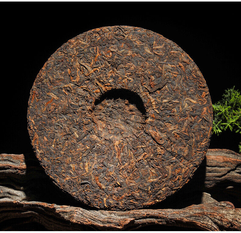HelloYoung 357g Brown Mountain Ancient Tree Ripe Tea Cake Yunnan Pu'er Ripe Tea