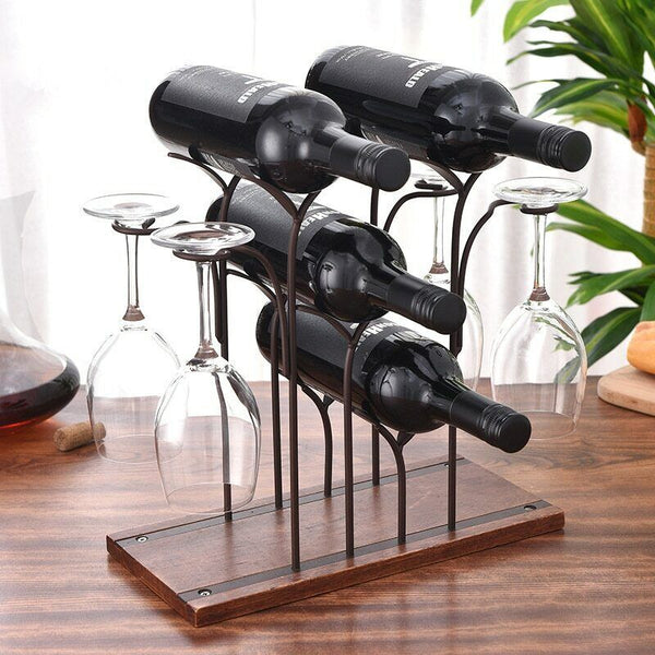 Iron Wine Bottle Holder Nordic Style Wine Rack Retro Shelf Bar Accessories Gift