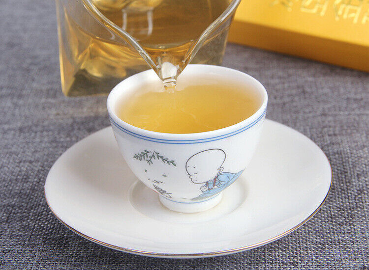 HelloYoung 150g Golden BarIceland Gold Brick Puerh Raw Brick Tea Mengku Gold Leaf Flower