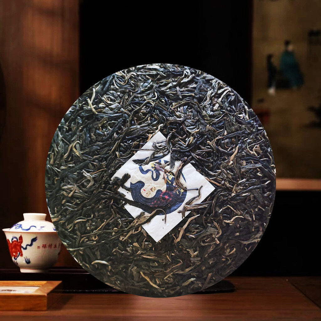 HelloYoung Mint Pond Puerh Tea Wild Ancient Tree Handcrafted Stone-Made Raw Tea 357g