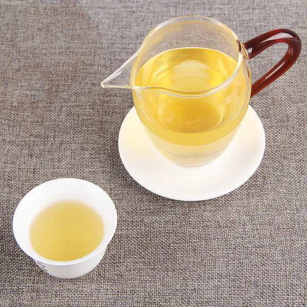 HelloYoung Pu-erh Green Tea Health Care 500g Ancient Tree Raw Pu'er Tea Cake Bamboo Basket
