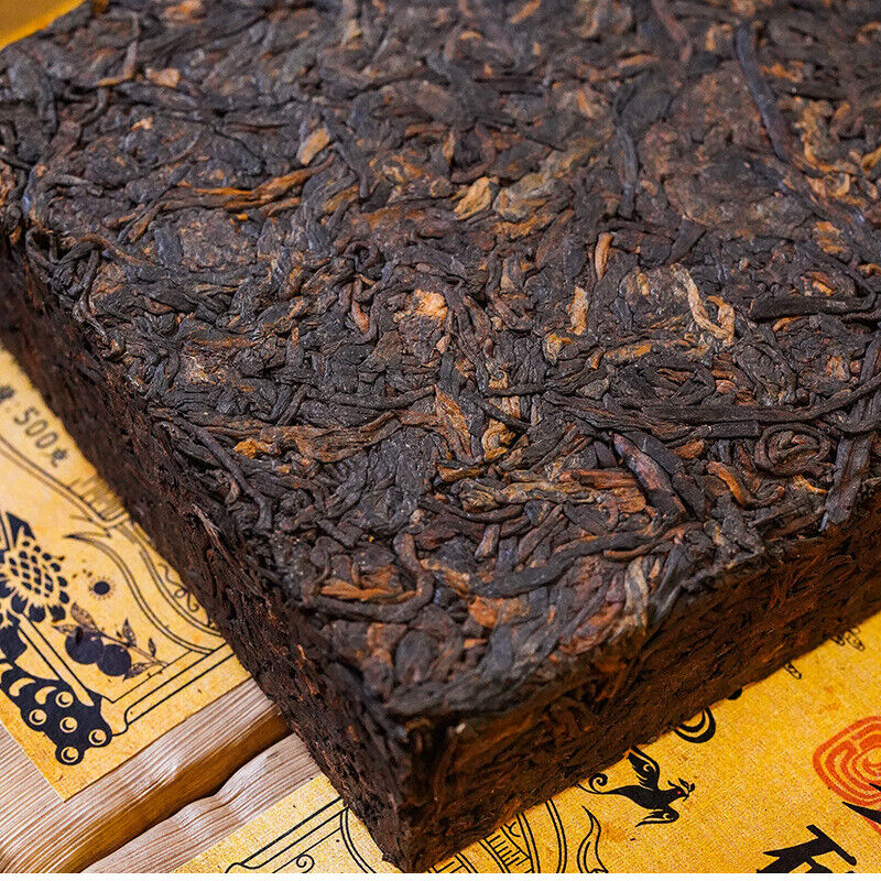 HelloYoung Yiwu Ripe Tea Brick 500g Yunnan Pu'er Tea Brick Healthy Drink